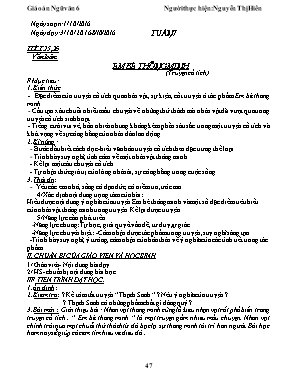 Giáo án Ngữ văn lớp 6 - Tiết 25 đến 28 - Năm học 2016-2017 - Nguyễn Thị Hiền